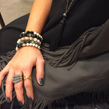 KAT GOLD riverstone/onyx Bracelet by NICOLE LEIGH Jewelry
