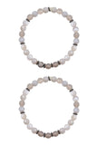 SOPHIA GUNMETAL banded gray agate/matte gray agate