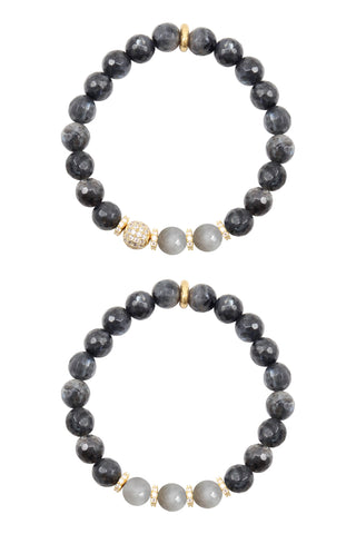 KACIE GOLD larvikite/gray jade