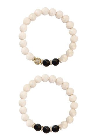 KACIE GOLD riverstone/onyx Bracelet by NICOLE LEIGH Jewelry