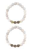 KACIE GOLD white lace agate/gray agate Bracelet by NICOLE LEIGH Jewelry