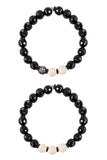 KAT GUNMETAL onyx/riverstone Bracelet by NICOLE LEIGH Jewelry