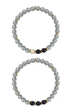 SOPHIA GOLD gray jade/onyx