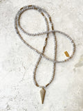 HARLOW light gray jade Necklace by NICOLE LEIGH Jewelry